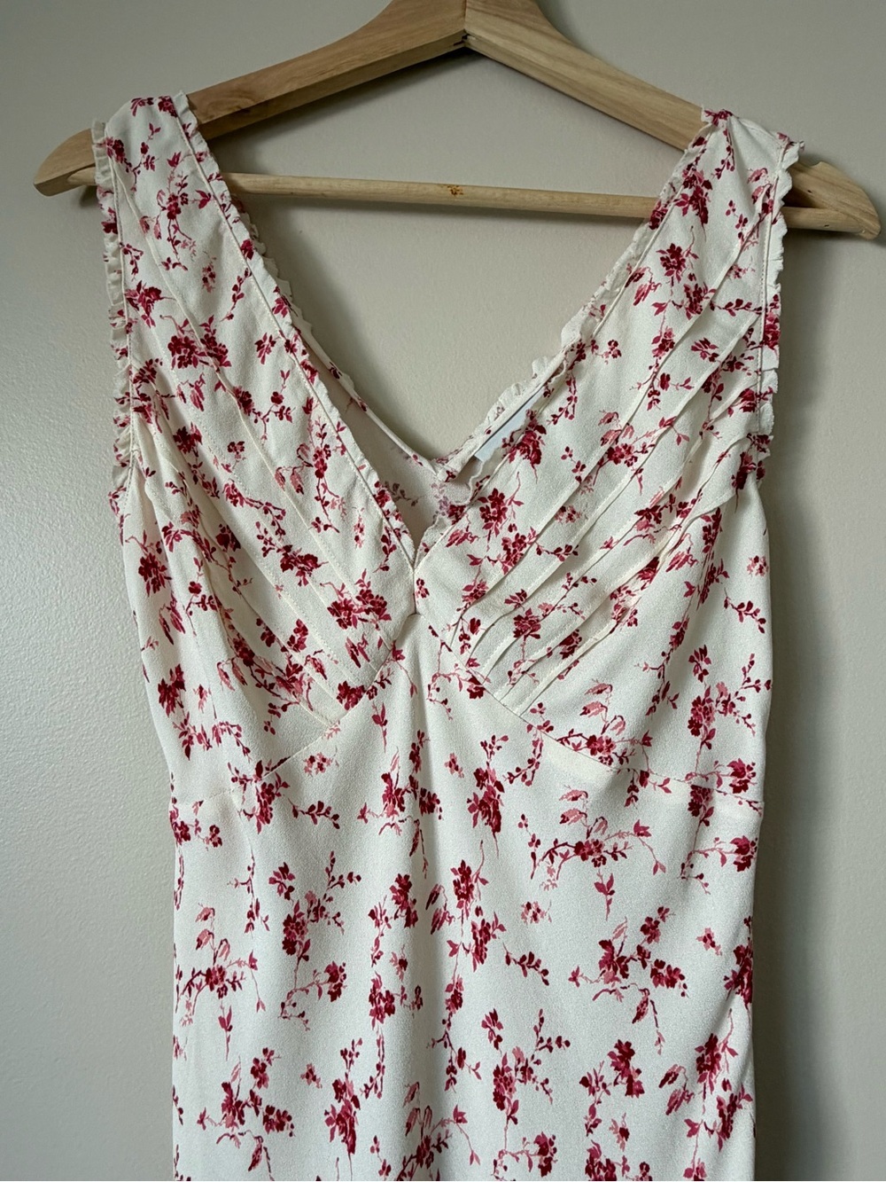 NEW Reformation Anna-Claire Midi V-neck Dress Rosalie White Floral | size XS - Picture 8 of 14